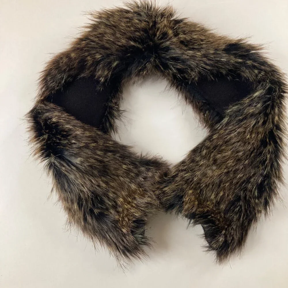 Womens Dillards Faux Fur Mink Scarf Brown Acrylic Polyester 5 x 39
